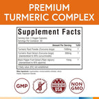 Turmeric Curcumin Supplement 1800mg, with Black Pepper 15mg for Maximum Absorption, 95% Curcuminoids, Mobility & Antioxidant Support, Made in USA, Non-GMO, No Gluten, 90 Vegan Capsules