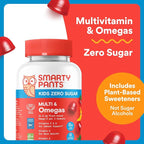 SmartyPants Kids Zero Sugar Multivitamin Gummies: Omega-3, Vitamins D, C, A, Plant-Based, Gluten Free, Strawberry Banana Flavor, 60 Count (30 Day Supply)