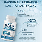 NAD+ Supplement, 8525 mg Liposomal NAD Resveratrol Supplement for Women and Men with Coptisine Quercetin Curcumin Supports Cellular Health, Energy & Healthy Anti-Aging 180 Counts