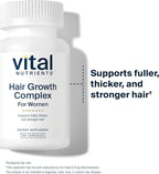Vital Nutrients Hair Growth Vitamins Complex for Women - Hair Growth Supplement Supports Fuller, Thicker, Stronger with Keratin, Ashwagandha, Hops and Biotin - Vegan, Dairy, Gluten Free - 60 Count