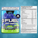 G Fuel Chug Rug Energy Drink Powder, Pre Workout Caffeine Mix for Gaming, Sugar Free Focus Amino, Vitamin + Antioxidants, 10.44oz (Sour Blue Raspberry, 40 Servings)