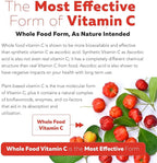 Organic Vitamin C | Whole Food Vitamin C from Fruit Plus Absorption Enhancing Cofactors - Vegan, Enhanced Bioavailability - Immune Support, Antioxidant, Total Health (90 Servings)