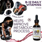 Bricker Labs B12 Blast Methylcobalamin 5000mcg, Great Tasting Sublingual Liquid Energy Vitamins -Vegan B12 Vitamins, Sustained Energy and Cellular Health Supplement - 59-Day Servings