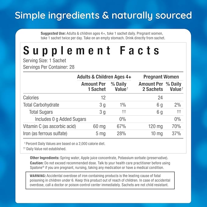 Liquid Iron & Vitamin C Supplement (28-Pack of 0.85 fl.oz) (Net. 23.8 fl oz.)