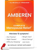 Amberen Menopause Supplement for Women, 60 Capsules, Clinically Proven, Helps Support Hormone Balance, Helps Relieve 12 Menopause Symptoms: Hot Flashes, Night Sweats, Mood Swings and More