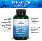 Swanson Astaxanthin & Zeaxanthin Eye Health Supplement for Screen-Heavy Professionals with 4 mg Astaxanthin & 4 mg OmniXan Zeaxanthin (60 Softgels, 4 Pack)