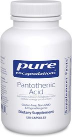 Pure Encapsulations Pantothenic Acid | Hypoallergenic Supplement Supports Cellular Energy Production, Adrenal and Cardiovascular Health | 120 Capsules