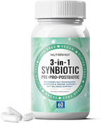 NutraPep Synbiotics Probiotic Prebiotic Postbiotic - Daily Gut Health Support with Pre Pro & Post Biotics for Men Women - Digestive & Immune Support Balance Synbiotic Supplement - Vegan Gluten Free