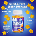 Melatonin Sleep Gummies - 6mg Per Serving - Sugar-Free Sleep Support Melatonin Gummy for Adults - Extra Strength Sleeping Gummy Supplement - Supports Restful Sleep - Tasty Orange Flavor - 60 Gummies