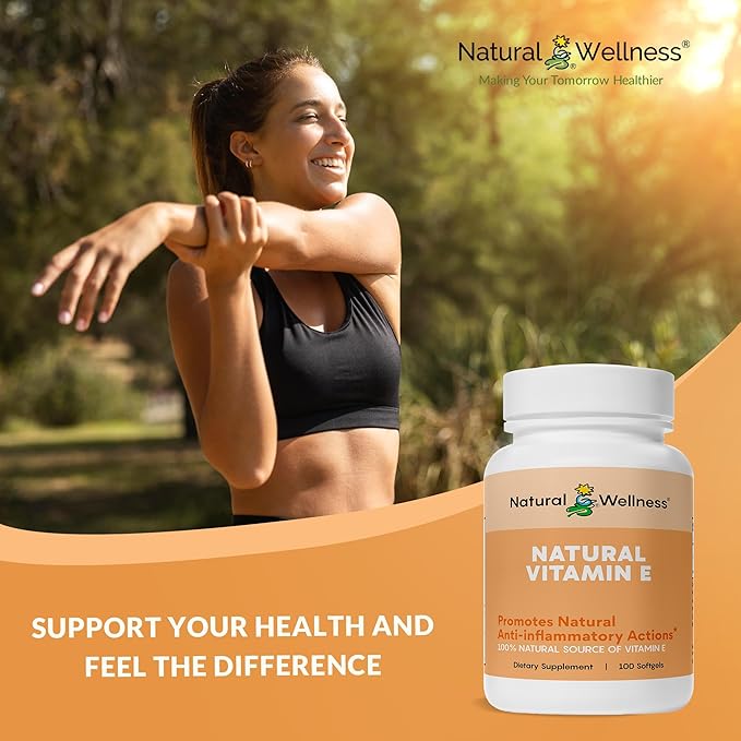 Natural Wellness Vitamin E 400 IU – Mixed Tocopherols Softgels for Antioxidant Support, Heart & Immune Health – Non-GMO Vitamin E Capsules for Skin & Wellness – 100 Count