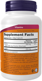 NOW Foods Supplements, Choline & Inositol 500 mg, Healthy Nerve Transmission*, Nervous System Health*, 100 Capsules