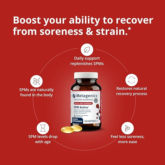 Metagenics SPM Active - Specialized Pro-Resolving Mediators from Marine Oils - Supports Normal Inflammatory Response, Tissue Health, Joint Comfort, Immune Health - Non-GMO & Gluten-Free - 60 Softgels