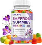 Saffron Gummies for Kids & Adults, 20-in-1 Saffron Supplements with 88.5mg Saffron Extract, B6, B12, C, D3, Magnesium for Calm, Focus, Nerve, Sugar Free, Vegan, Non-GMO - Mixed Fruit Flavor, 60 Counts
