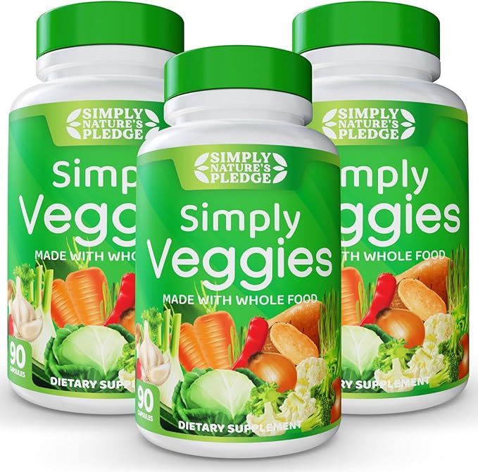 Simply Nature's Pledge - Made with Whole Food Superfoods, Packed with Beta Carotene & 18 Different Vegetables - 100% Soy Free (90 Count (Pack of 3))