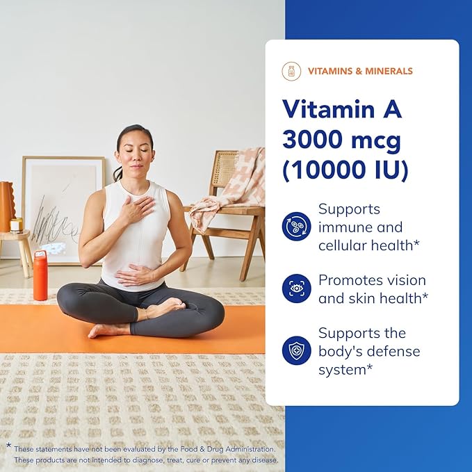 Pure Encapsulations Vitamin A - 3,000 mcg - from Cod Liver Oil - Immune & Vision Support* - Vitamin A Palmitate Supplement - Non-GMO - 120 Softgel Capsules