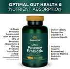 Swanson Ultra Potency Probiotic Digestive Health Immune System Support 66 Billion CFU Prebiotic NutraFlora scFOS 60 DRcaps Veggie Capsules (Caps) (2 Pack)