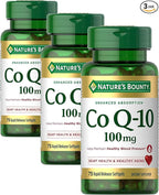 Nature's Bounty CoQ10,Helps Maintain Healthy Blood Pressure,100 mg,Rapid Release Softgels,75 Count (Pack of 3)