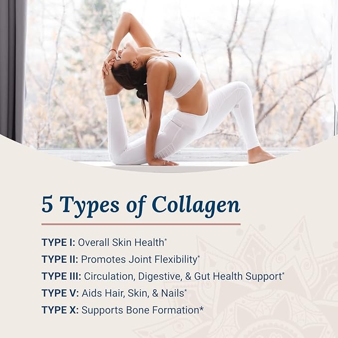 Live Conscious Beyond Collagen Multi Collagen Capsules - Types I, II, III, V & X | Hydrolyzed Blend with Biotin & Vitamin C for Hair, Skin, Nails 90 Capsules (2-Pack)