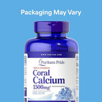 Puritan's Pride Triple Strength Coral Calcium 1500mg with Bone-Active™, Dietary Supplement for Heart, Nerve, and Muscle Support, 2 Month Supply, 120 Rapid Release Capsules