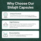 Organics Ocean One-Per-Day Shilajit for Men and Women - Natural Shilajit Supplement for Age-Defying, Bone Strength, Hormone Support and More - 30 Shilajit Capsules