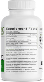 Bronson Turmeric Curcumin with BioPerine - High Potency Premium Joint Support with 95% Standardized Curcuminoids - Non-GMO Capsules with Black Pepper - 120 Count