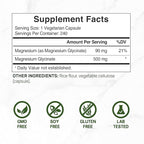 Deal Supplement Magnesium Glycinate 500mg, 240 Veggie Capsules | 100% Chelated for Easy Absorption | Essential Mineral Supplement | Non-GMO, Gluten-Free