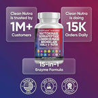 Clean Nutraceuticals Nattokinase 5000 FU Serrapeptase 120000 SPU Lumbrokinase Enzyme Supplement with Bromelain Papain Papaya Enzymes Rutin Extract Amla Magnesium Vitamin B6 & VIT C Capsules