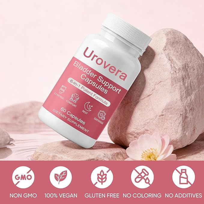 Urovera Bladder Control Capsules, 6-in-1 Bladder Support Supplement, with Triple System, Enhance Muscle Control, Reduce Leakage, Vegan, Non-GMO, 30 Servings (1)