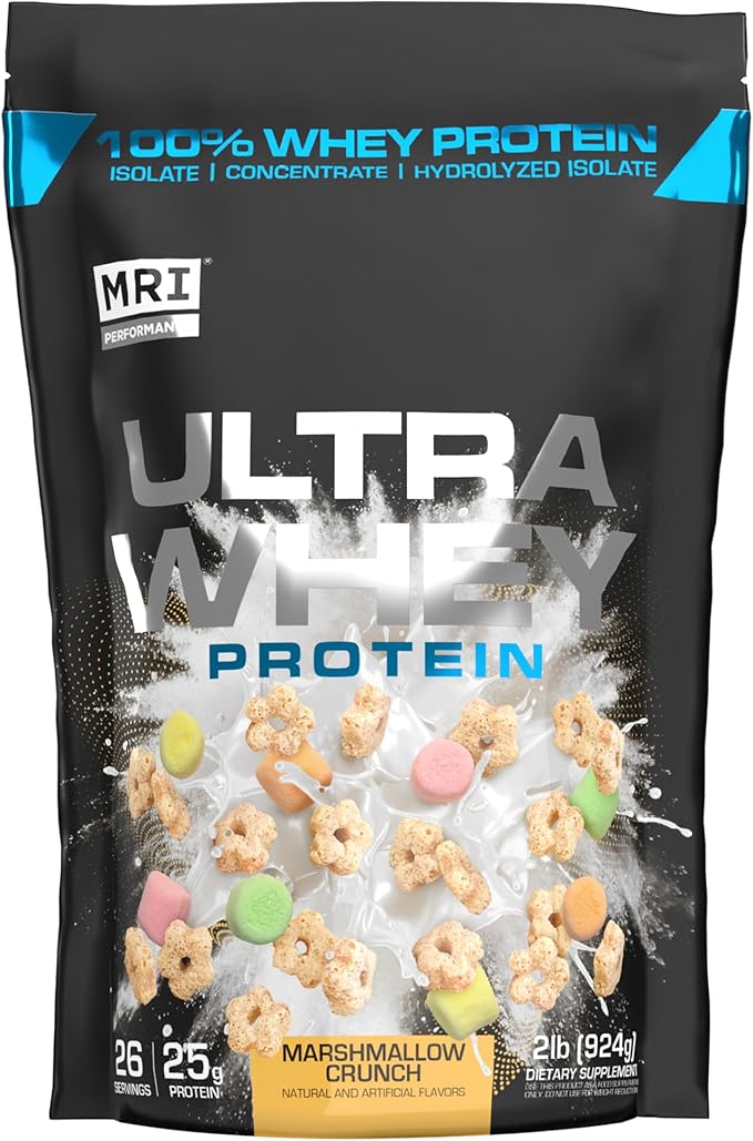 MRI Performance Ultra Whey Protein 25g Triple-Blend of Hydrolyzed, Isolate & Concentrate for Muscle Recovery, Lean Strength & Daily Protein Support (Marshmallow Crunch, 26 Servings)