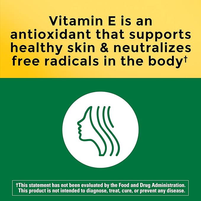 Nature Made Vitamin E 400 IU Softgels 267 mg d-Alpha, Dietary Supplement for Antioxidant and Skin Support, 100 Softgels, 100 Day Supply
