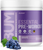 RAW Essential Pre-Workout Powder (Grape) - Chris Bumstead Sports Nutrition Supplement for Men & Women - Preworkout Energy Powder with Caffeine, L-Citrulline, L-Tyrosine, & Beta Alanine Blend