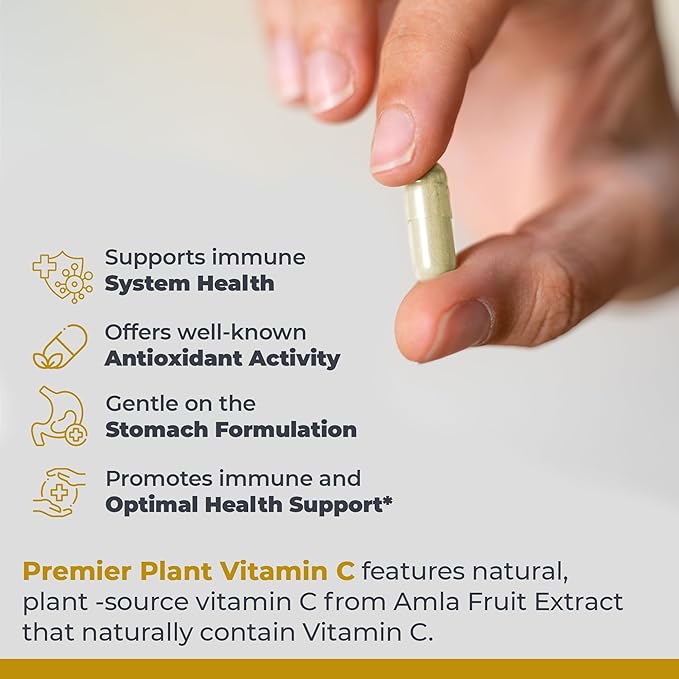 Premier Research Labs Vitamin C Supplement - Natural Vitamin C, Whole Food Vitamin C, Essential C Complex, Pure with Bioflavonoids & Organic Ingredients - 60 Vegetarian Capsules (Pack of 2)