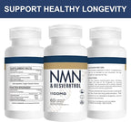 1100mg NMN & Trans-Resveratrol, 3-in-1 Supplement, 60 Veggie Capsules – Supports NAD+ Boost*, Cellular Energy, Immune Function, Muscle Health & Anti-Aging, 30-Day Supply