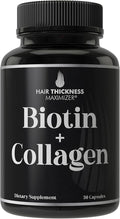 Biotin and Collagen Supplement – 10,000mcg Biotin + Bovine Collagen for Thinning & Brittle Hair. Advanced 2-in-1 Vitamin Complex. Supports Thicker, Healthier Hair Growth for Women, Men