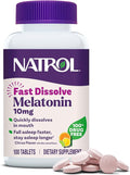 Natrol Melatonin 10mg Fast Dissolve Tablets - Citrus Flavor, 100 Count, Sleep Support, Fast Dissolve Melatonin for Adults, 100-Day Supply