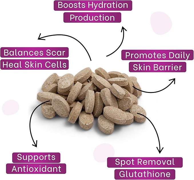 Losoki Skin Nourishing Supplement - Infused with Grape Seed Extract and Vitamin C - 60 Tablets