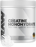 RAW Nutrition Creatine Monohydrate Powder - Unflavored Micronized Creatine Monohydrate Workout Supplement for Muscle Energy, Strength & Endurance - Creatine Powder for Women & Men - 50 Servings