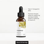 THORNE - Vitamin D3 with a Metered Dispenser - Liquid Vitamin D Vegan Supplement - Supports Healthy Bones, Teeth & Muscles, Plus Cardiovascular & Immune Function* - 4,000 IU - 1 Fl Oz - 30 Servings
