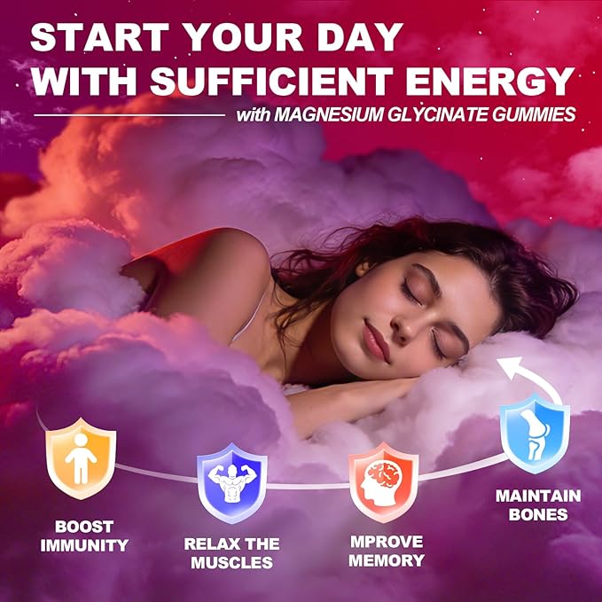CNFHDI Magnesium Glycinate Gummies 600mg, 120 Counts Chews Sugar Free Magnesium Gummies for Adults & Kids with L-Threonate, Calcium, Zinc & CQ10, Potassium Supplements for Zzz, Brain, Muscle & Relax