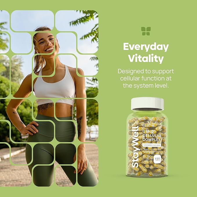 C15:0 Pentadecanoic Acid Supplement | Longevity, Cellular & Membrane Support, Micro-Granule Enhanced Absorption, Phosphatidylcholine, L-Carnitine, Ubiquinol CoQ10 & Tocotrienols – 120ct