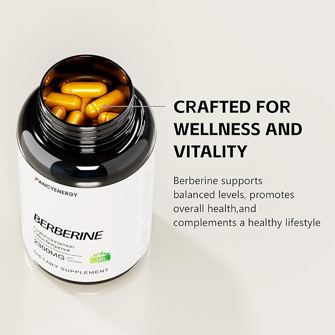 Berberine HCl Supplement with Ceylon Cinnamon & Citrus Bergamot – Botanical Formula for Daily Wellness – 120 Vegan Capsules