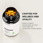Berberine HCl Supplement with Ceylon Cinnamon & Citrus Bergamot – Botanical Formula for Daily Wellness – 120 Vegan Capsules