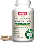 Jarrow Formulas Saccharomyces Boulardii + MOS Probiotics for Digestive Health and Intestinal Tract Support - 5 Billion CFU Per Serving - 180 Delayed Release Caps - Probiotic + Prebiotic - 180 Servings