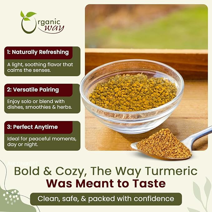 Organic Way Turmeric/Haldi Root Cut & Sifted (Curcuma Longa) - Herbal Tea | Kosher & USDA Certified | Vegan, Non-GMO & Gluten Free | 100% Raw from India (2LBS / 32Oz.)