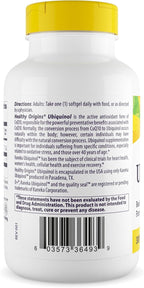 Healthy Origins Ubiquinol (Active Form of CoQ10), 300 mg - Kaneka Ubiquinol Supplements for Heart Health & Antioxidant Support - Gluten-Free & Non-GMO Supplement - 60 Softgels
