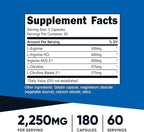 Nutricost Nitric Oxide Booster 2250mg, 180 Capsules - 750mg Per Casule, 60 Servings - Gluten Free and Non-GMO