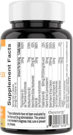 OxyEnergy Mega Vitamin B Complex for Women and Men, with Choline Inositol Biotin Folic Acid B1 B2 B3 B5 B6 B12, Neurological Health Support Cellular Energy - 90 Capsules,45Days Supply