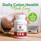 Probulin Colon Support Probiotic Supplement, Daily Gut, Digestive, and Immune Health Probiotics Capsules for Men and Women, 20 Billion CFU, Vegan, 60 Count Bottle