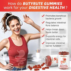 Butyrate Gummies Gut Health Supplement: Butyrate with Probiotic & Prebiotic Fiber Gummies for Women Men Sugar Free Digestive & Energy Metabolism Support Vegan Hawthorn Flavor 30 Days Supply