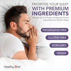 Healthy Sleep - 10 REM Inducing Ingredients - Supports All Stages of Deep Rest - Can't Sleep - Restless - Melatonin - Valerian - Chamomile - Theanine - GABA - Hops - Lemon Balm - 120 Count